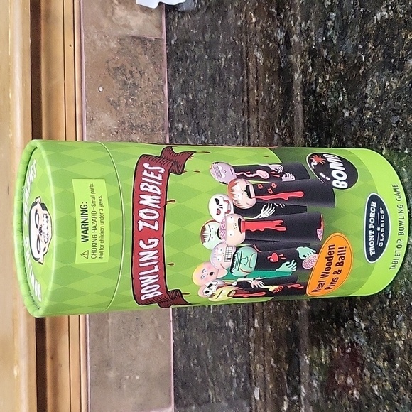 Nwt Bowling Zombies Front Porch Classics Tabletop Wood Bowling Game Halloween - Picture 1 of 8